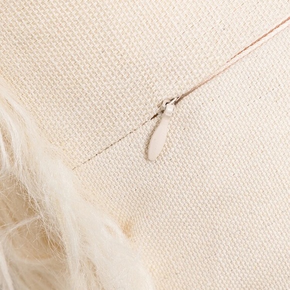 🆕 Set of 2 White Fur and Sequin Decorative Pillow Covers - Picture 3 of 6